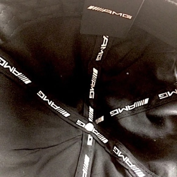 💋 Rare AMG Cap White AMG Letter Carbon Fiber Like Trim NEW W/TAG *ADJUSTABLE - Picture 4 of 8